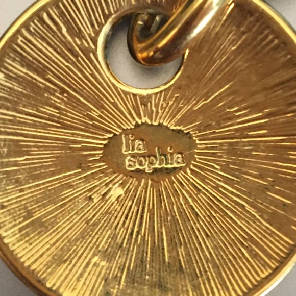 Lia Sophia Leather Necklace Cracked Beige Pendant - Picture 13 of 13